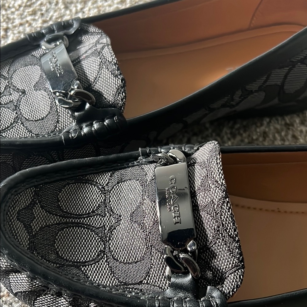 Coach Women's Black Signature Loafers - Picture 4 of 11